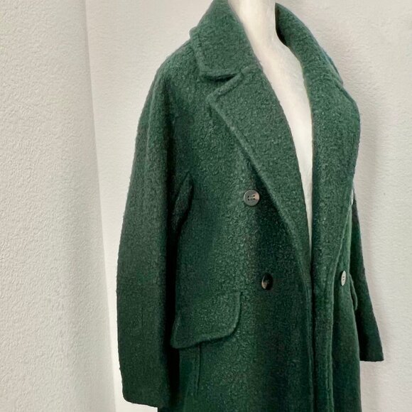 BCBGeneration Women's Double Breasted 4-Button Boucle Peacoat in Emerald Size 1x - Picture 6 of 12